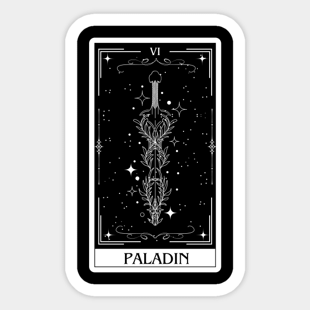 Paladin Tarot Card D&D Nat 20 Dungeons & Dragons T-Shirt T-Shirt Sticker by JaeSlaysDragons